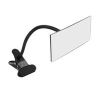 VERDANVERSE Specchio Retrovisore per Computer Clip Regolabile, Specchio Convesso Quadrato Alta Definizione per Scrivania e Monitor, Accessorio Sicurezza per Postazioni Ufficio, Colore Nero