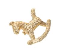 VERDANVERSE Spilla a Forma di Cavallo Zodiacale in Rame Dorato, Spilla da Bavero Vintage Artigianale per Donna e Uomo, Accessorio Moda Barocco per Abbigliamento Formale e Occasioni Speciali