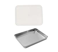VERDANVERSE Teglia da Forno Acciaio Inox Multi-Funzione per Pane Pizza e Dolci Include Copertura e Pratiche Perfetta per Ogni Occasione