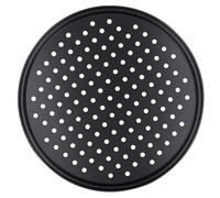 VERDANVERSE Teglia per Pizza Tonda in Acciaio al Carbonio Fori Perforati, Riscaldamento Rapido e Cibo Facile da Staccare, per Uso in Cucina e Ristorante