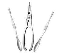 VERDANVERSE Utensili Crostacei in Acciaio Inossidabile con Pinza Granchi e Forchette per Crostacei Ergonomiche e Resistenti Strumenti Professionali per Estrarre Carne da Molluschi e Granchi