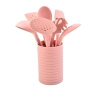 VERDANVERSE Utensili in Silicone con in Include per Zuppe e Paletta Accessori Resistente e Facile da con Secchio Portaoggetti Rosa