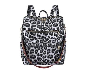 VERDANVERSE Zaino Leopardato per Studenti Grande Capacità in Pu Resistente All'acqua, Multiuso Doppio Metodo di Trasporto, per Scuola e Party