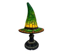 (Verde-30cm) Lampada a cappello da strega, realizzata a mano in resina gotica colorata, luce notturna compatibile con la camera da letto