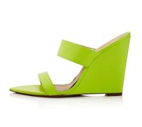 Verde,34 EU,Sandali con Zeppa Slip-on da Donna, a Punta Aperta, con Zeppa, Eleganti, con Tacco Alto, Due Cinturini, Sandali con Cinturino Posteriore, Scarpe da Spiaggia estive
