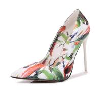 Verde,36 EU,Scarpe col Tacco Alto da Donna in Vernice Color Block, 4,3 Pollici, Stiletto, Punta Chiusa, Scarpe da Sera, da Ballo e da Festa