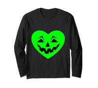 Verde Acido Halloween Cuore Gotico San Valentino Raccapricciante macabro Maglia a Manica