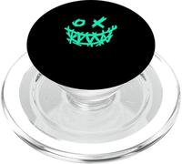 Verde acqua chiaro Aqua Grunge Face Big Grin Light Teal Aqua Grafica PopSockets PopGrip per MagSafe