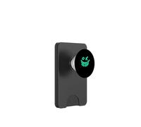 Verde acqua chiaro Aqua Grunge Face Big Grin Light Teal Aqua Grafica PopSockets PopWallet per MagSafe