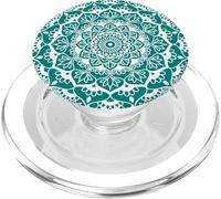 Verde acqua Mandala Fiore Turchese geometrico Zen Art PopSockets PopGrip per MagSafe