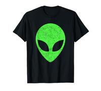 Verde Alien Head Distressed Vintage Storm Area 51 Maglietta