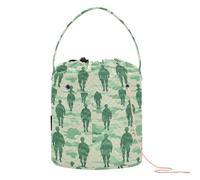 Verde Army Soldato Crochet Borse Sacchetto di Filato di Stoccaggio Portatile Borsa Da Viaggio per Arte Fornitura Crochet Progetto