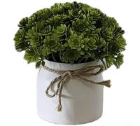 Verde artificiale in plastica robusta, per interni, con tonalità verde sottile e variazione di forma naturale (G)