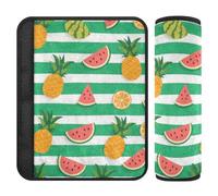 Verde Bianco A Righe Frutta Estate 2 pz copertura della cintura auto protegge il collo e le spalle per SUV funda para cinturón de carro