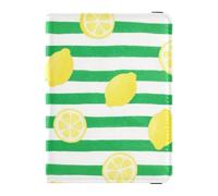 Verde Bianco A Righe Limone Frutta In Pelle Passaporto Libro Titolare Del Passaporto Titolare Della Cassa per le, Frutta di limone a strisce bianche verdi, 1 size