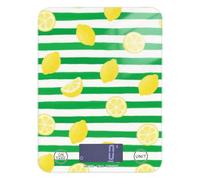 Verde Bianco A Strisce Limone Frutta Conteggio Calorie Bilancia Alimentare per Viaggi 11.7 lb/1 Oz, 5kg/5g Bilancia Da Cucina Digitale con 4 Unità per (Utente) (Utente) báscula para cocina