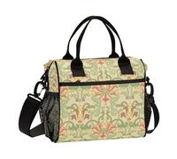 Verde Bohemian Classic Vintage Floral Lunch Bag per le Donne Eco-Friendly Cooler Bag con Tracolla Grandi Borse Pranzo per le Donne Adulti Asilo