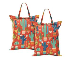 verde cactus rosso modello impermeabile lavanderia sacchetto di viaggio bagnato asciutto borse per costume da bagno vestiti sporchi borsa per viaggiare con maniglia 2 PCS