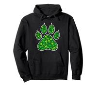 Verde Cat Paw Shamrock St Patricks Day Kitty Uomini Donne Bambini Felpa con Cappuccio