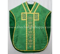 Verde Chasuble.st. Philip Neri Stile Casula & Massa Set 5 PC, Ihs Ricamo