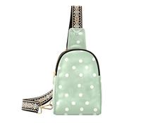 Verde chiaro alla moda con pois bianchi borse per le donne leggere per le donne antifurto per il pacchetto di giorno, Verde chiaro con pois bianchi