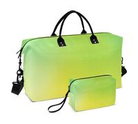 Verde chiaro e giallo gradiente di colore decorativo Borse da viaggio Sport Duffel Bags con Toiletry Bag per viaggio pieghevole bolso de para Mujer Avion