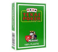 (Verde chiaro) - Modiano Texas Poker Hold'em 100% Carte da gioco, Jumbo Index, Poker Wide Size
