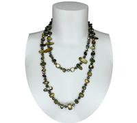 Verde Collana Lunga in Madreperla perle pietre Dure cristalli da donna M/06