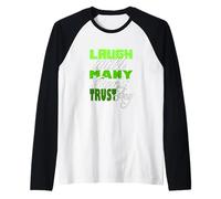 Verde Colore Ridere Ma Non Fidarsi Grafica Verde Maglia con Maniche Raglan