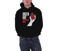 Verde Day Felpa con Cappuccio American Idiot Band Logo Nuovo Ufficiale Uomo Nero Size M