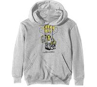 Verde Day Felpa con Cappuccio Longview Doodle Band Logo Ufficiale off Bianca Size M