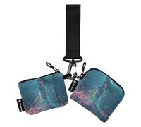 Verde Dreamy e Bella Sirena Portafogli da Donna Custodie per Carte Mini Moda Portafoglio Carta di Credito Organizzatore con Cerniera Tasca Monete per Le Donne 2 Pz Mujer para