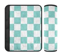 Verde e Bianco Americano Plaid 2 pz seggiolino auto Strap Pads Rilasciare lo Stress al collo e alle spalle per Zaino forro para cinturon de seguridad