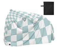 Verde e Bianco Americano Plaid Copertura Della Bici Impermeabile con Fori di Bloccaggio Resistente Ai Uv Indoor Outdoor Storage Copertura Bici Elettrica Adatto per La maggior parte delle protezioni