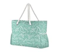 Verde e Bianco Natale Floreale Grande Capacità Borsa Per Le Donne Con Tasche Laterali Borse Per Le Donne Con Portabicchieri sul lato
