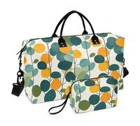 Verde e Giallo Eucalipto Decorativo Carry On Tote Bag Grande Borsa da Palestra con Toiletry Bag per Viaggio Multifunzionale bolsas para viajar en Avion de Mujer