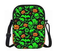 Verde Fantasma Horror Halloween Zucca Stampa Piccola Borsa A Tracolla Per Le Donne Impermeabile Del Telefono Borsa Con Cinghia Regolabile Per Il Lavoro Di Viaggio