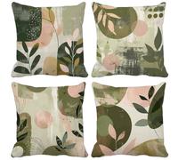 Verde Federe Cuscini Divano 40 x 40 Cuscini per Divano Set di 4 Nordico Outdoor Cushions Waterproof Lino Decorative Pillows per Camera da Letto Soggiorno Sofa Estate Esterno Patio Giardino Panca d7-G