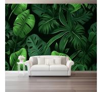 Verde Foglie Carta Da Parati Piante Foresta Pluviale Tropicale 200 x 140 cm Fotomurali Non Tessuto, Decorazione Poster Arte Murale Moderna per Casa Ufficio Camera Da Letto Soggiorno
