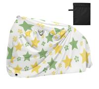 Verde Giallo Stelle Matita Disegno Impermeabile Bike Cover Outdoor con Fori di Blocco Interno Esterno Stoccaggio Mountain Road Copertura Bici Elettrica Adatto per la maggior parte funda para moto