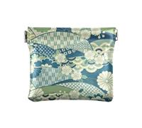 Verde Giapponese Zephyr Fiori di Ciliegio Delle Donne di Modo Della Borsa Della Moneta Del Cuoio Portafoglio Fancy Mini Coin Purse Pouch per le Donne monedero Chico para monedas