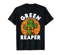 Verde Grim Reaper Abbraccio Worth Wizard Cactus Halloween Matching Maglietta