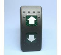 Verde Illuminato Momentary Rocker Interruttore Spdt 20A 12v Su/Spento/Su Up /