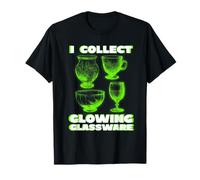 Verde incandescente I Collect Glowing Glassware Cool Uranium Glass Maglietta