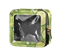 Verde kiwi lime pittura a olio impermeabile trasparente piccola borsa per il trucco per la cura della pelle sacchetti cosmetici custodia organizer per donne ragazze, Verde Kiwi Lime Pittura A Olio