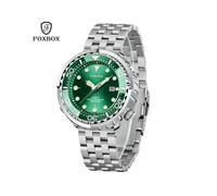 (Verde L)FOXBOX Orologio subacqueo da uomo di alta marca, impermeabile fino a 50 atmosfere, con data