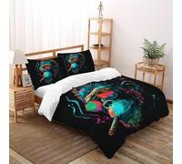 verde lo scimpanzé Copriletto Stampa 3D selvaggio Le Animalii Biancheria Da Letto Morbida Microfibra Chiusura A Cerniera Per Bambini/Ragazzi 3 Pezzi King(220x240cm)