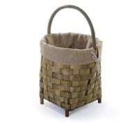 VERDELOOK | Cesta portalegna Rotonda Intrecciata in Materiale Naturale e Interno in Juta, Diametro 40 cm, Altezza 45/65 cm