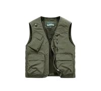 ,Verde,M,Gilet da Uomo alla Moda Multi-Tasca Giacca Smanicata Larga Abbigliamento da Esterno Gilet da Pesca Gilet da Fotografia