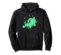 verde, mappa, di, europa, con, paesi, confini Felpa con Cappuccio
